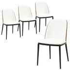 Upholstered Dining Side Chairs Set of 4 - Mid-Century Modern - Steel Frame - High-Density Foam - Velvet/PU Leather/Suede