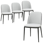 Upholstered Dining Side Chairs Set of 4 - Mid-Century Modern - Steel Frame - High-Density Foam - Velvet/PU Leather/Suede