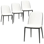 Upholstered Dining Side Chairs Set of 4 - Mid-Century Modern - Steel Frame - High-Density Foam - Velvet/PU Leather/Suede