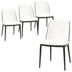 Dining Chair with Upholstered Seat Side Chair with MDF Wood Frame in Steel Set of 4