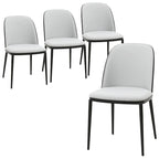 Upholstered Dining Side Chairs Set of 4 - Mid-Century Modern - Steel Frame - High-Density Foam - Velvet/PU Leather/Suede