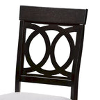 Modern Fabric Dining Chair Set 4-Piece Oak Wood Espresso Brown Polyester Upholstered Foam Padded Contemporary Style