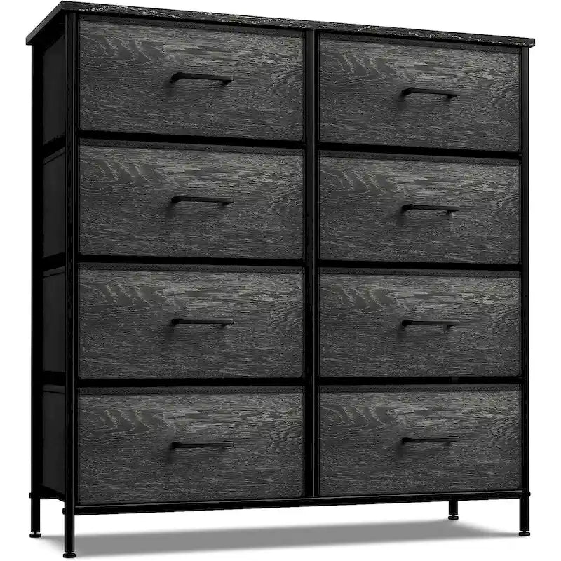 8-Drawer Fabric Dresser Organizer - Tall Portable Storage Chest with Removable Bins for Bedroom Closet - 31.5x11.8x32.1 inch
