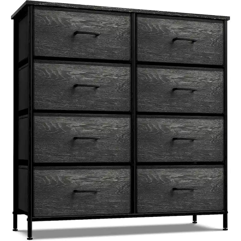 8-Drawer Fabric Dresser Organizer - Tall Portable Storage Chest with Removable Bins for Bedroom Closet - 31.5x11.8x32.1 inch