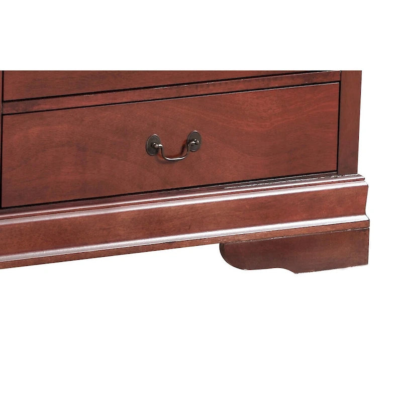 60" Bedroom Dresser with Dovetail Drawers - Wood Veneer Finish, Metal Glides (60W x 33H x 18D)