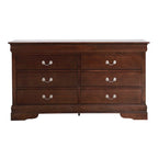 60" Bedroom Dresser with Dovetail Drawers - Wood Veneer Finish, Metal Glides (60W x 33H x 18D)