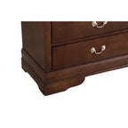 60" Bedroom Dresser with Dovetail Drawers - Wood Veneer Finish, Metal Glides (60W x 33H x 18D)
