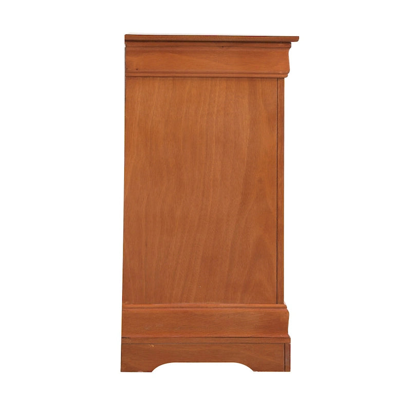 60" Bedroom Dresser with Dovetail Drawers - Wood Veneer Finish, Metal Glides (60W x 33H x 18D)