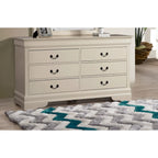 60" Bedroom Dresser with Dovetail Drawers - Wood Veneer Finish, Metal Glides (60W x 33H x 18D)