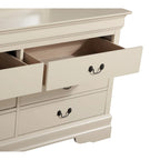 60" Bedroom Dresser with Dovetail Drawers - Wood Veneer Finish, Metal Glides (60W x 33H x 18D)