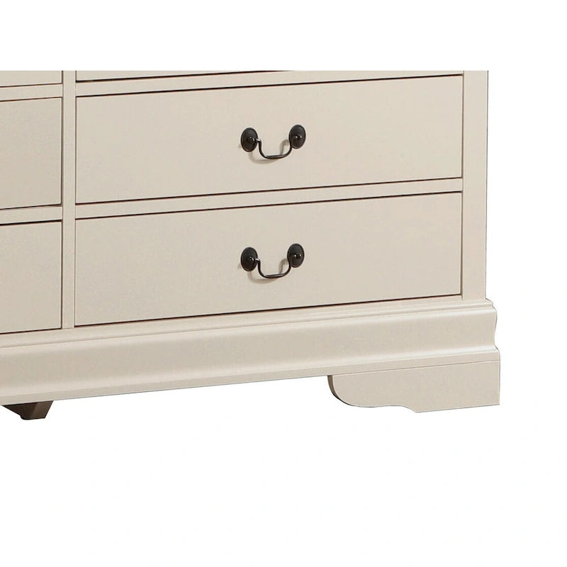 60" Bedroom Dresser with Dovetail Drawers - Wood Veneer Finish, Metal Glides (60W x 33H x 18D)