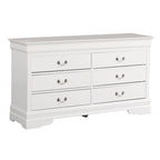 60" Bedroom Dresser with Dovetail Drawers - Wood Veneer Finish, Metal Glides (60W x 33H x 18D)