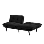 Convertible Sofa Bed - Microfiber with Pocket Coils, Adjustable Arms, Split Back - Modern Minimalist Futon Sleeper