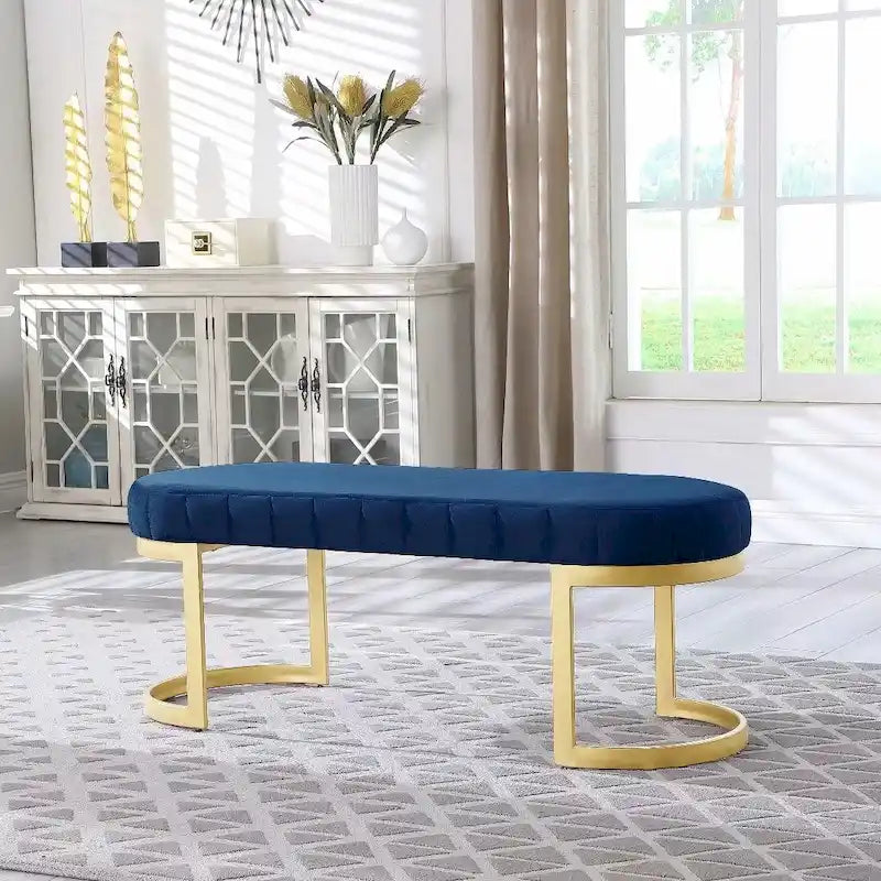 Contemporary Velvet Upholstered Bench