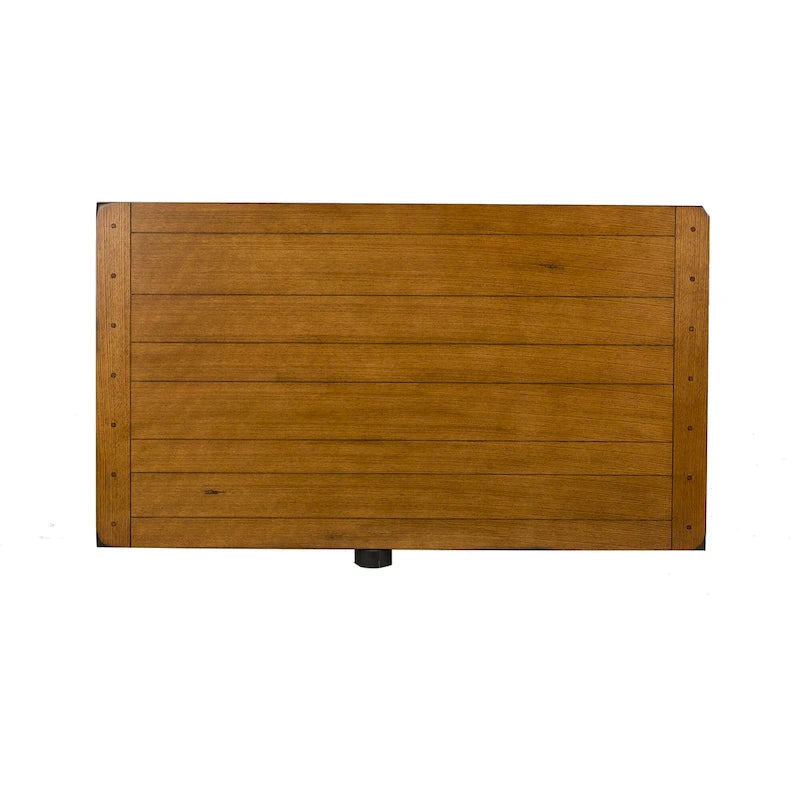 5-Piece Dining Set - Rustic Oak - Rectangular Table + 4 Sheaf Back Chairs - Rubberwood & Oak Veneer - 60"L x 36"W Table