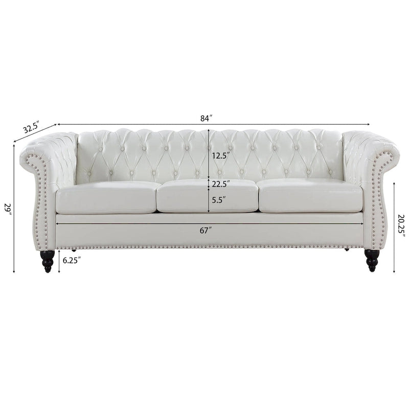 84 Rolled Arm 3 Seater Sofa