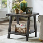 Rustic Contemporary 3-Piece Coffee & Side Table Set with Storage Shelves - Engineered Wood - Multiple Finishes