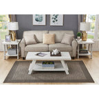 Rustic Contemporary 3-Piece Coffee & Side Table Set with Storage Shelves - Engineered Wood - Multiple Finishes