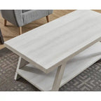 Rustic Contemporary 3-Piece Coffee & Side Table Set with Storage Shelves - Engineered Wood - Multiple Finishes