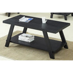 Rustic Contemporary 3-Piece Coffee & Side Table Set with Storage Shelves - Engineered Wood - Multiple Finishes