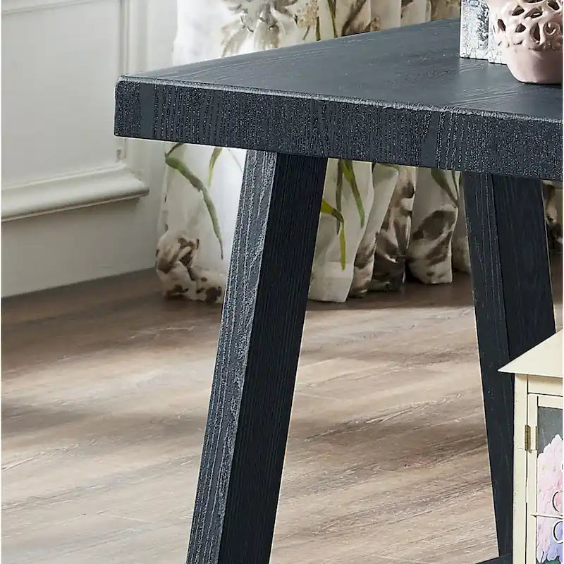 Rustic Contemporary 3-Piece Coffee & Side Table Set with Storage Shelves - Engineered Wood - Multiple Finishes