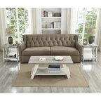 Rustic Contemporary 3-Piece Coffee & Side Table Set with Storage Shelves - Engineered Wood - Multiple Finishes