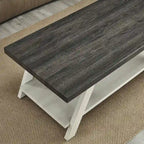 Rustic Contemporary 3-Piece Coffee & Side Table Set with Storage Shelves - Engineered Wood - Multiple Finishes