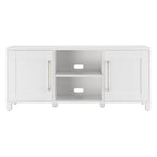 58" Modern Transitional TV Stand with Storage Cabinets - Alder Brown Wood Media Console for 65" TVs