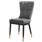 Faux Leather Dining Chairs Set of 2 - High Back Metal Frame, 440lbs Capacity, Waterproof PU - Modern Kitchen Chairs