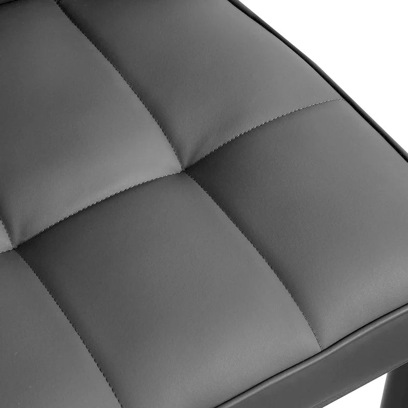 Faux Leather Dining Chairs Set of 2 - High Back Metal Frame, 440lbs Capacity, Waterproof PU - Modern Kitchen Chairs