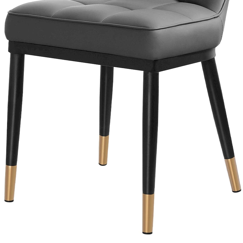 Faux Leather Dining Chairs Set of 2 - High Back Metal Frame, 440lbs Capacity, Waterproof PU - Modern Kitchen Chairs