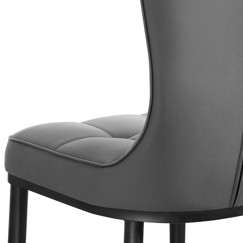 Faux Leather Dining Chairs Set of 2 - High Back Metal Frame, 440lbs Capacity, Waterproof PU - Modern Kitchen Chairs