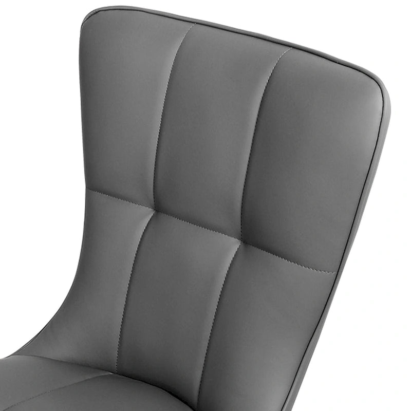 Faux Leather Dining Chairs Set of 2 - High Back Metal Frame, 440lbs Capacity, Waterproof PU - Modern Kitchen Chairs