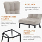 Faux Leather Dining Chairs Set of 2 - High Back Metal Frame, 440lbs Capacity, Waterproof PU - Modern Kitchen Chairs