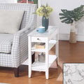 1 Drawer Chairside End Table with 3-Tier Shelves - Transitional Style Side Table - Manufactured Wood with Birch Veneer