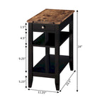 1 Drawer Chairside End Table with 3-Tier Shelves - Transitional Style Side Table - Manufactured Wood with Birch Veneer