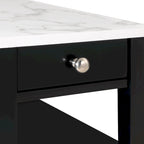 1 Drawer Chairside End Table with 3-Tier Shelves - Transitional Style Side Table - Manufactured Wood with Birch Veneer