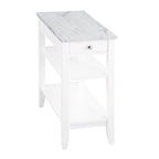 1 Drawer Chairside End Table with 3-Tier Shelves - Transitional Style Side Table - Manufactured Wood with Birch Veneer