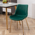 Modern Velvet Dining Chairs Set of 2 - Gold Metal Legs, High-Density Foam Padded, 4 Colors Available