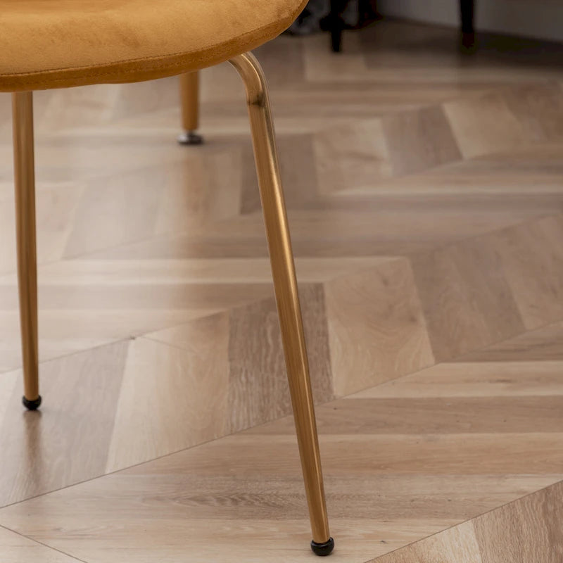 Modern Velvet Dining Chairs Set of 2 - Gold Metal Legs, High-Density Foam Padded, 4 Colors Available