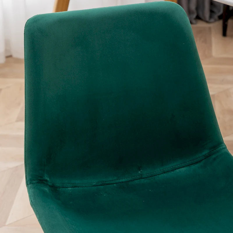 Modern Velvet Dining Chairs Set of 2 - Gold Metal Legs, High-Density Foam Padded, 4 Colors Available