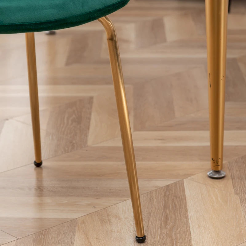 Modern Velvet Dining Chairs Set of 2 - Gold Metal Legs, High-Density Foam Padded, 4 Colors Available