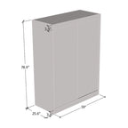 Modern Mirrored 2-Door Wardrobe Armoire - High-Gloss Finish, 6 Shelves, Hanging Rod - 47"W x 79"H Contemporary Storage