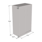 Modern Mirrored 2-Door Wardrobe Armoire - High-Gloss Finish, 6 Shelves, Hanging Rod - 47"W x 79"H Contemporary Storage