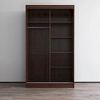 Modern Mirrored 2-Door Wardrobe Armoire - High-Gloss Finish, 6 Shelves, Hanging Rod - 47"W x 79"H Contemporary Storage