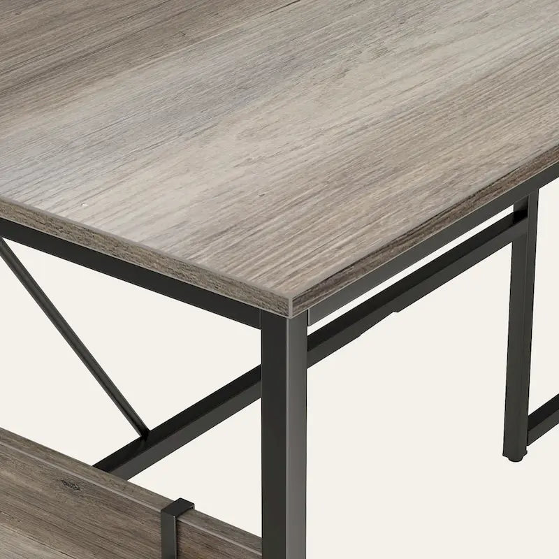 60 Inch L-Shaped Corner Desk with Storage Cabinet & Reversible Shelves for Home Office