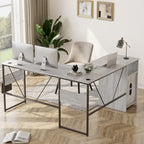 60 Inch L-Shaped Corner Desk with Storage Cabinet & Reversible Shelves for Home Office