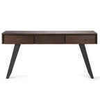 Modern Industrial 54 inch Wide Desk with Keyboard Tray and 2 Drawers - Solid Wood and Metal