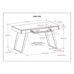 Modern Industrial 54 inch Wide Desk with Keyboard Tray and 2 Drawers - Solid Wood and Metal