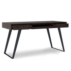 Modern Industrial 54 inch Wide Desk with Keyboard Tray and 2 Drawers - Solid Wood and Metal